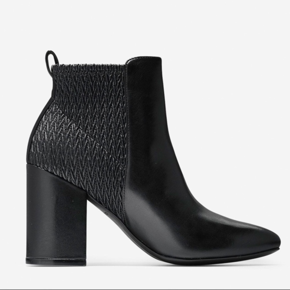 Cole Haan Aylin Leather Ruched Pointy Toe Bootie